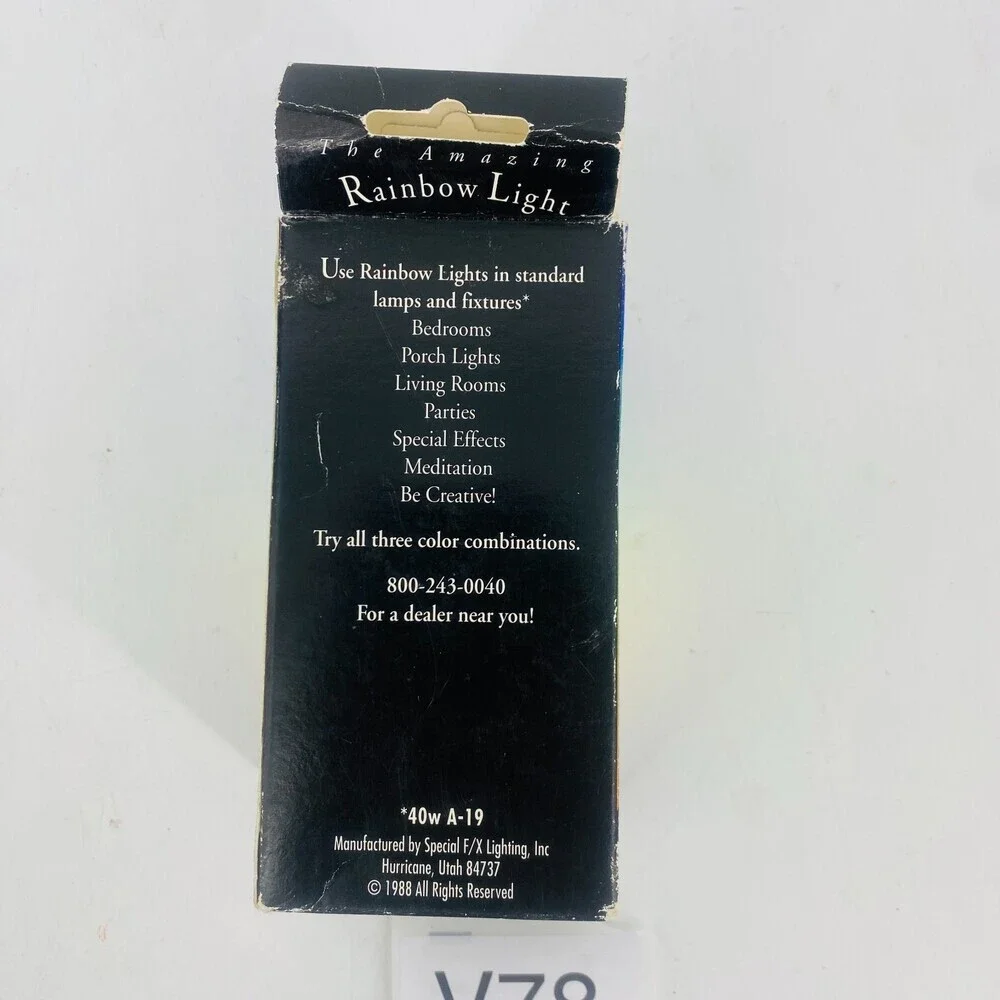 Vintage 1988 The Amazing Rainbow Light Mardi Gras Designers Lighting 40W Bulb